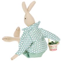 Artículo Conejo de Pascua de tela, conejo con ropa, decoración de Pascua, conejito joven H46cm
