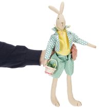Artículo Conejo de Pascua de tela, conejo con ropa, decoración de Pascua, conejito joven H46cm