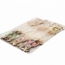 Artículo Madera de conejito de Pascua, tapones de flores Pascua, tapones de conejito 8,5 cm 12 piezas