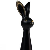 Artículo Conejito de Pascua conejito de decoración de Pascua negro dorado Ø10cm H42cm