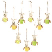 Artículo Conejitos de Pascua para colgar decoración de Pascua madera yute Al. 6,5 cm 9 piezas