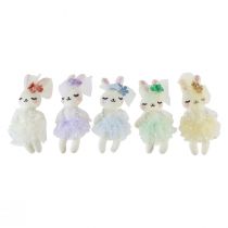 Artículo Conejito de Pascua decoración conejita peluche 12cm 5uds