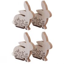 Artículo Conejitos de Pascua Conejos de Madera Sentados Marrón Natural 18,5×18cm 4uds