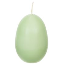 Artículo Velas de Pascua, forma de huevo, verdes, 9 cm, 20 h, 6 piezas