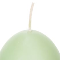 Artículo Velas de Pascua con forma de huevo, verdes, 9 cm, 20 cm de alto, 6 unidades.