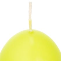 Artículo Velas de Pascua con forma de huevo, color verde lima, 9 cm, 20 cm de alto, 6 unidades.