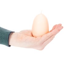 Artículo Velas de Pascua con forma de huevo Color melocotón Ø6cm, A9cm, 6 uds