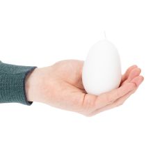 Artículo Velas de Pascua con forma de huevo, velas especiales para Pascua, blancas, 9 cm, 6 unidades