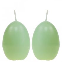 Velas de Pascua forma de huevo, velas de huevo Pascua verde Ø4.5cm H6cm 6pcs