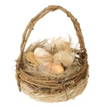 Artículo Cesta de Pascua con huevos de codorniz cesta de huevos artificiales enredaderas Ø12cm 2 uds