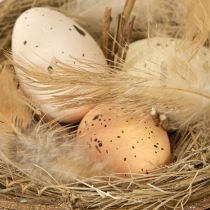 Artículo Cesta de Pascua con huevos de codorniz cesta de huevos artificiales enredaderas Ø12cm 2 uds
