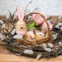 Cesta de Pascua con huevos Huevos de Pascua artificiales decoración de mesa Ø16cm