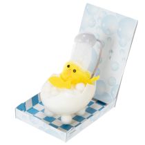 Artículo Adorno de pollito de Pascua, pollito de chenilla en la bañera, amarillo, 9 cm