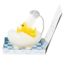 Artículo Adorno de pollito de Pascua, pollito de chenilla en la bañera, amarillo, 9 cm