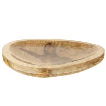 Artículo Plato de Pascua forma de huevo con conejo Madera 26cm