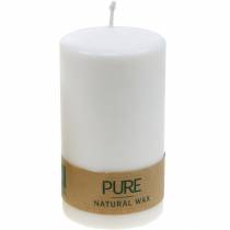 Vela de pilar PURE 130/70 vela de cera natural con decoración de vela de cera de colza
