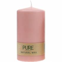 Artículo Vela de pilar PURE 130/70 vela decorativa rosa cera natural sostenible