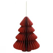 Artículo Árbol de Navidad de papel Colgante navideño Burdeos Al. 20 cm