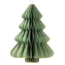 Artículo Papel árbol de Navidad menta plata brillo H20cm 5 piezas
