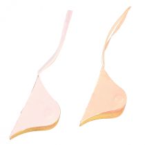 Artículo Adornos navideños de papel, color rosa albaricoque vintage, Ø8cm, juego de 4