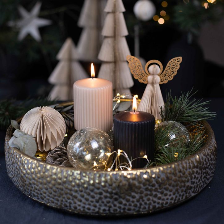 Artículo Ángel de papel decoración ángel navideño papel crema Al.12cm 4 piezas