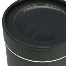 Artículo Jardinera redonda de cartón negro, plateado Ø10/12cm juego de 2