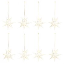 Artículo Adornos navideños de estrellas de papel blancas de 10 cm, juego de 8