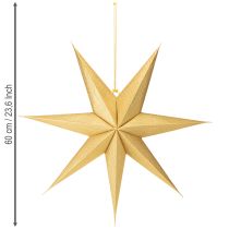 Artículo Estrella de papel dorada para iluminar, estrella de Navidad de papel Ø60 cm