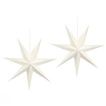 Artículo Adornos de estrellas de papel para un ambiente festivo, para colgar.