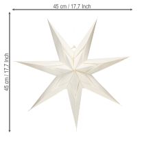 Artículo Estrellas de papel estilo escandinavo, estrella de Navidad color crema, 45 cm, 3 unidades