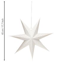 Artículo Estrellas de papel para luces navideñas, blancas, 45 cm, 3 unidades