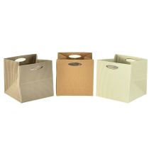 Artículo Bolsa de papel 12cm marrón crema beige bolsa de regalo 6 piezas
