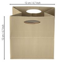 Artículo Bolsa de papel 12cm marrón crema beige bolsa de regalo 6 piezas