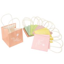Artículo Bolsa de regalo con estampado "Una bolsa de felicidad", ideal para regalar, 12 cm, 12 unidades.