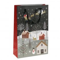 Artículo Bolsa de regalo bolsa de papel Pueblo navideño Al. 30 cm 2 piezas