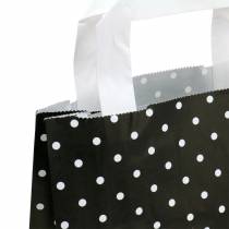 Bolsa de papel negra con lunares 18cm x 8cm x 22cm 25p