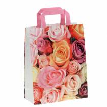 Bolsa de papel rosa 22cm x 10cm x 28cm 25uds