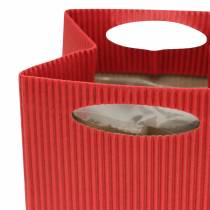 Artículo Macetero bolsa de papel rojo 10,5cm 12 piezas