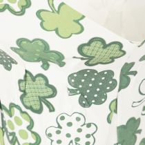 Artículo Maceta de papel con motivo de trébol, decoración de Año Nuevo, 12 cm, 12 unidades