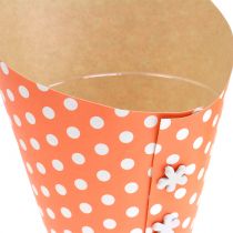 Jardinera de papel coloreada con puntos Ø12cm 8pcs