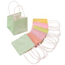 Artículo Bolsa de regalo con diseño floral, bolsa de regalo pequeña para ocasiones especiales, 12 cm, 12 piezas