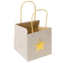 Artículo Bolsas de papel con estrella y asa gris surtido 10,5×10,5cm 9ud
