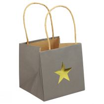 Artículo Bolsas de papel con estrella y asa gris surtido 10,5×10,5cm 9ud