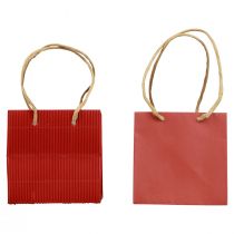 Artículo Bolsas de papel rojas con asa bolsas de regalo 10,5×10,5cm 8ud