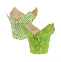 Maceta de papel Ø10cm H8cm verde 8pcs
