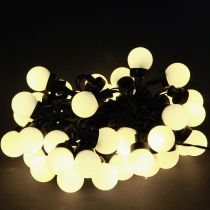 Artículo Cadena de luces LED para fiestas con forma de bola, color blanco cálido, longitud 735 cm.