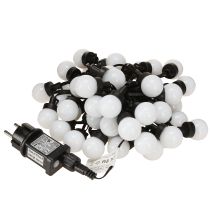 Artículo Cadena de luces LED para fiestas con forma de bola, color blanco cálido, longitud 735 cm.