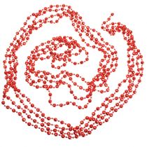 Guirnalda de perlas decoración árbol de Navidad rojo 7m