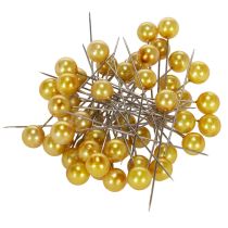 Artículo Alfileres cabeza perla oro Ø10mm 60mm 50p