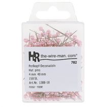 Artículo Agujas cabeza perla rosa Ø4mm 4cm 150uds